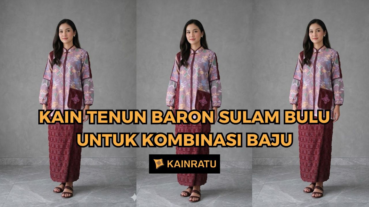 Kain Tenun Baron Sulam Bulu untuk Kombinasi Baju